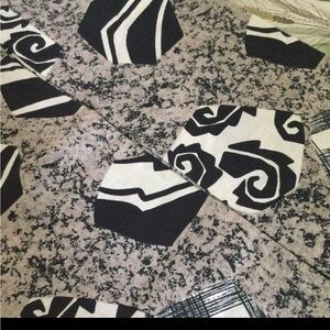 Abstract Black and White Patterned Fabric